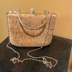 Cork Evening Clutch with Gold Accents